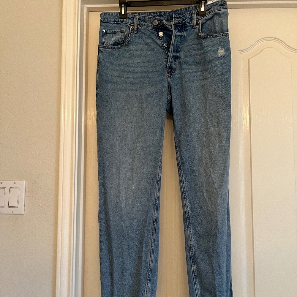 Button up high waisted jeans